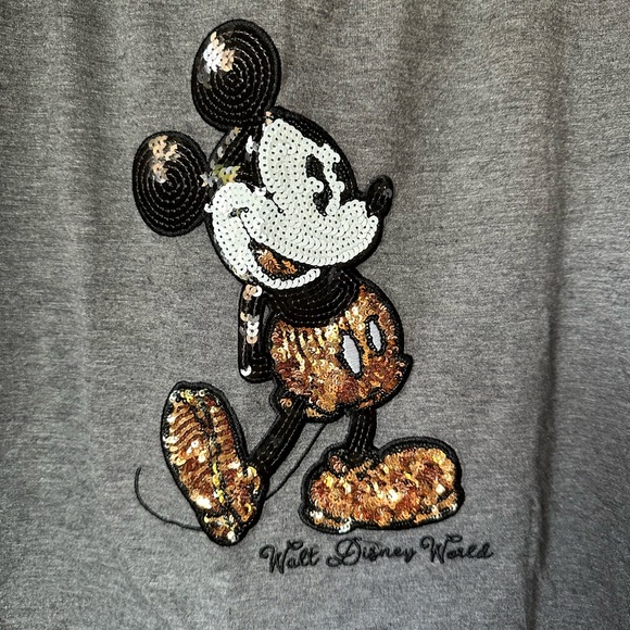 Official Walt Disney World Mickey Mouse Briar Rose Gold Sequin Top - Size 1X - Picture 2 of 3